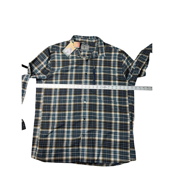 Royal Robbins Shirt Men XXL Flannel Long Sleeve Snap On UPF 50 Zip Secure Pocket - Picture 6 of 12